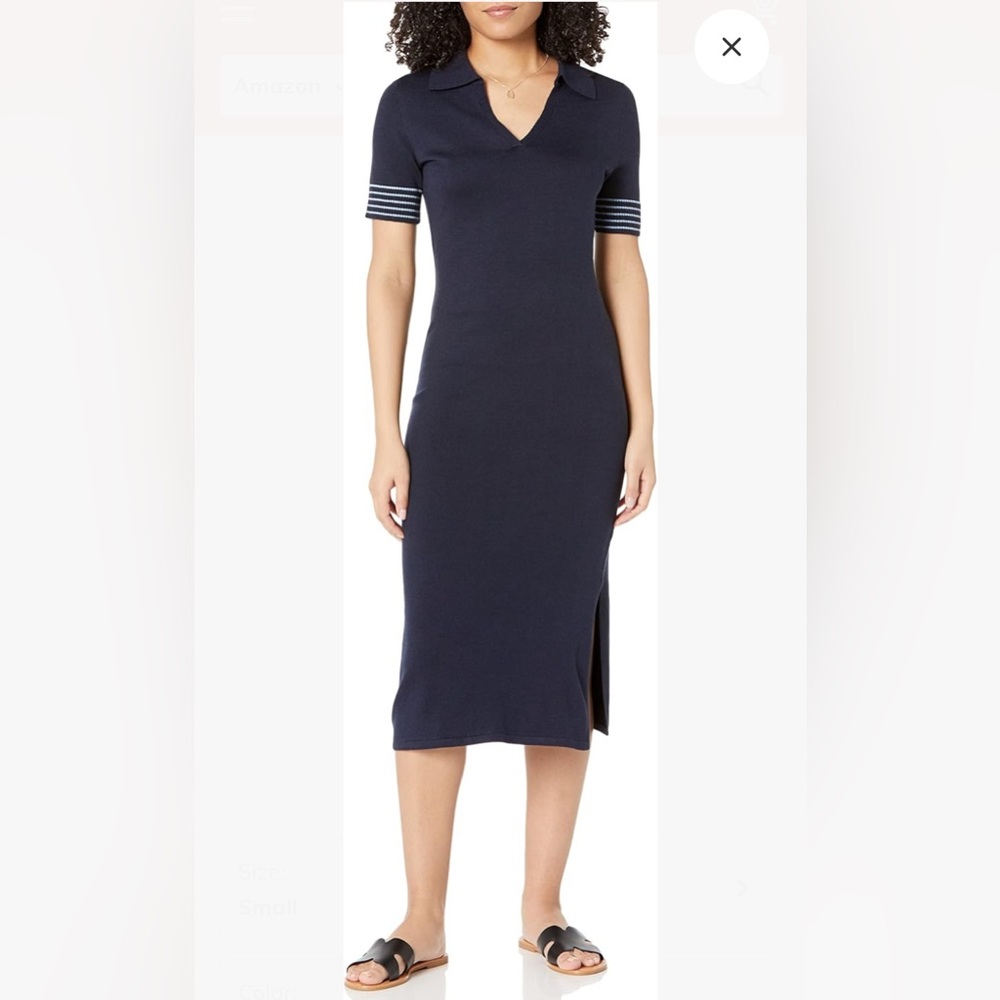 The Drop Women's Tessa Polo Jersey Midi Sweater Dress